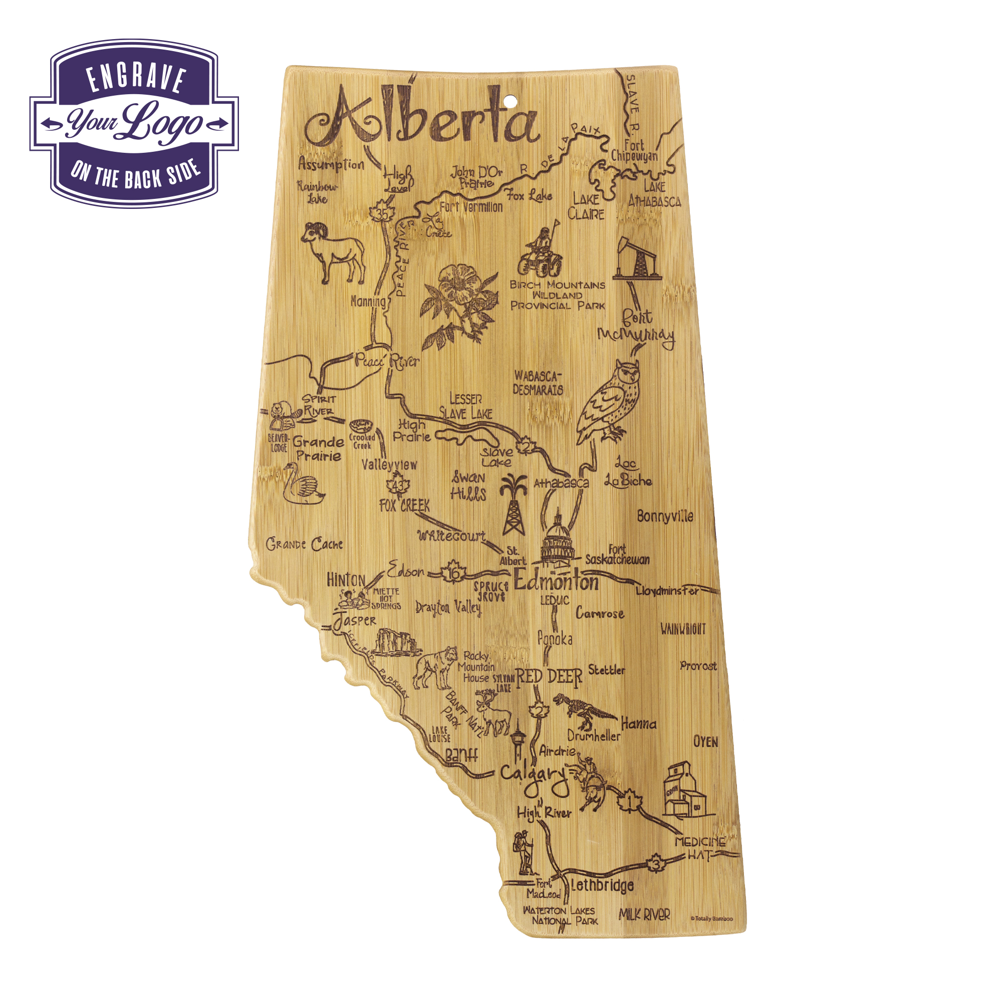 Destination Alberta Canada Cutting & Serving Board